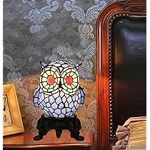 Amazon.co.jp : スタイルステンドグラス漫画フクロウランプ